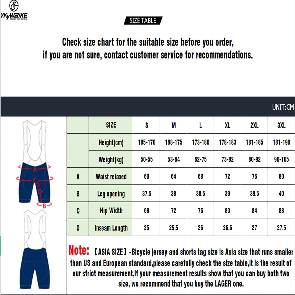 YKYWBIKE Summer Male Cycling Bib Shorts Men Breathable MTB Road Bike Pants 3D Sponge Padded For 8 Hours Bicycle Riding Clothing