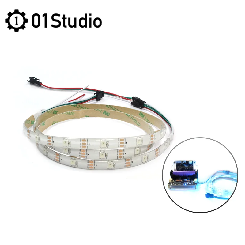 01Studio Nopixel Light Strip LED WS2812B 100cm 1m 30 Leds Color MicroBit MicroPython Accessory