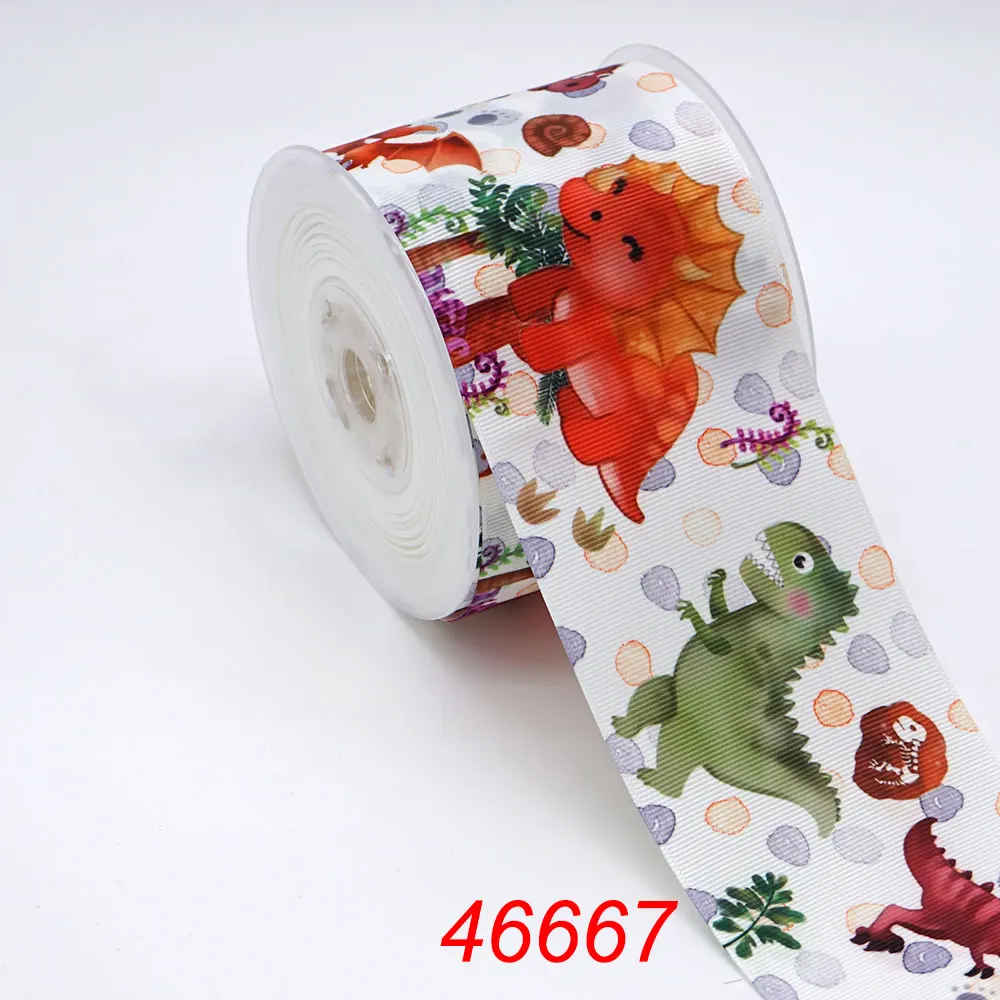 Cartoon Printed Grosgrain Ribbon for Craft Supplies, Sewing Accessories, Planar Resins Mold, DIY, 5 Yards, 10 PCs 46667