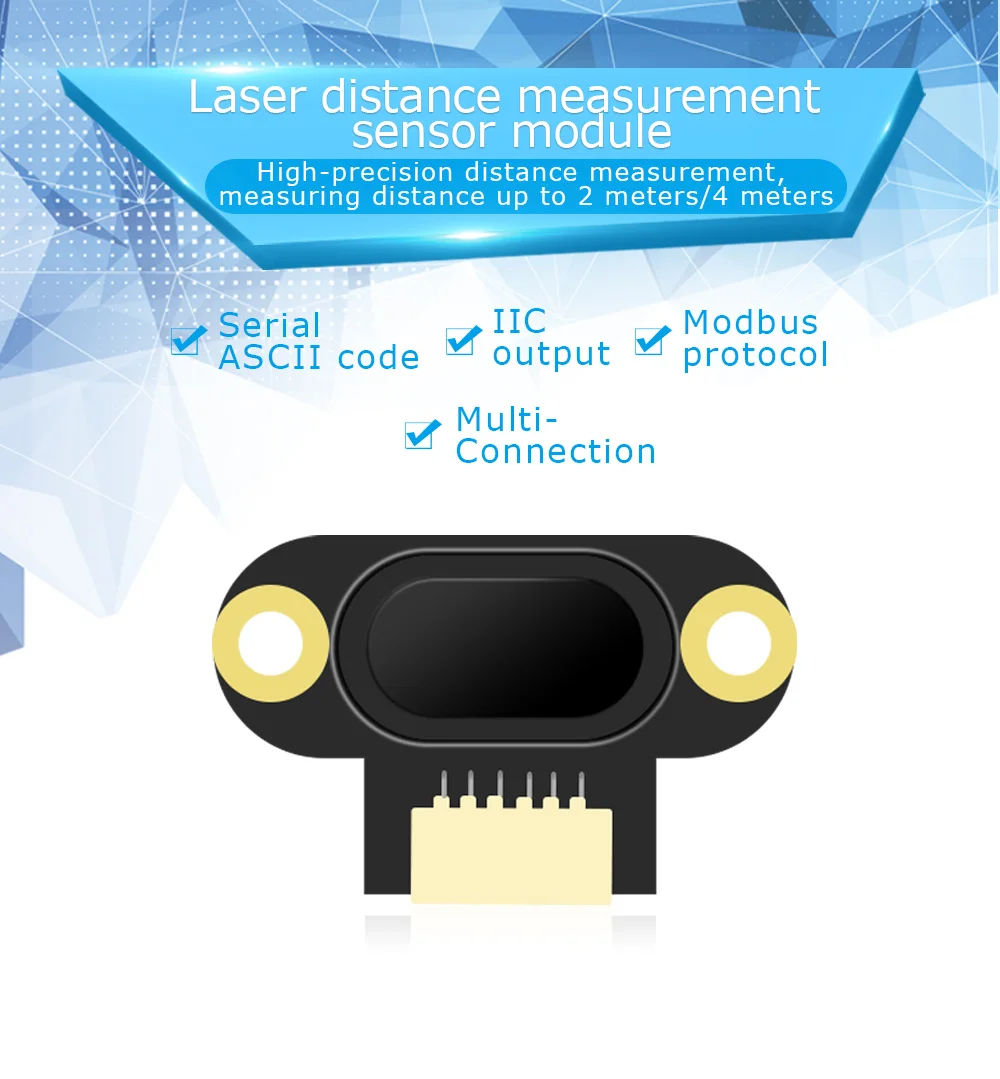 VL53L0 VL53L1 VL53-400 Laser-Entfernungssensormodul, Entfernungsmodul, seriell, TTL, IIC, I2C, ASCII-Ausgang, 3–200 cm, 4–400 cm, 3,3–5 V – Detail 2