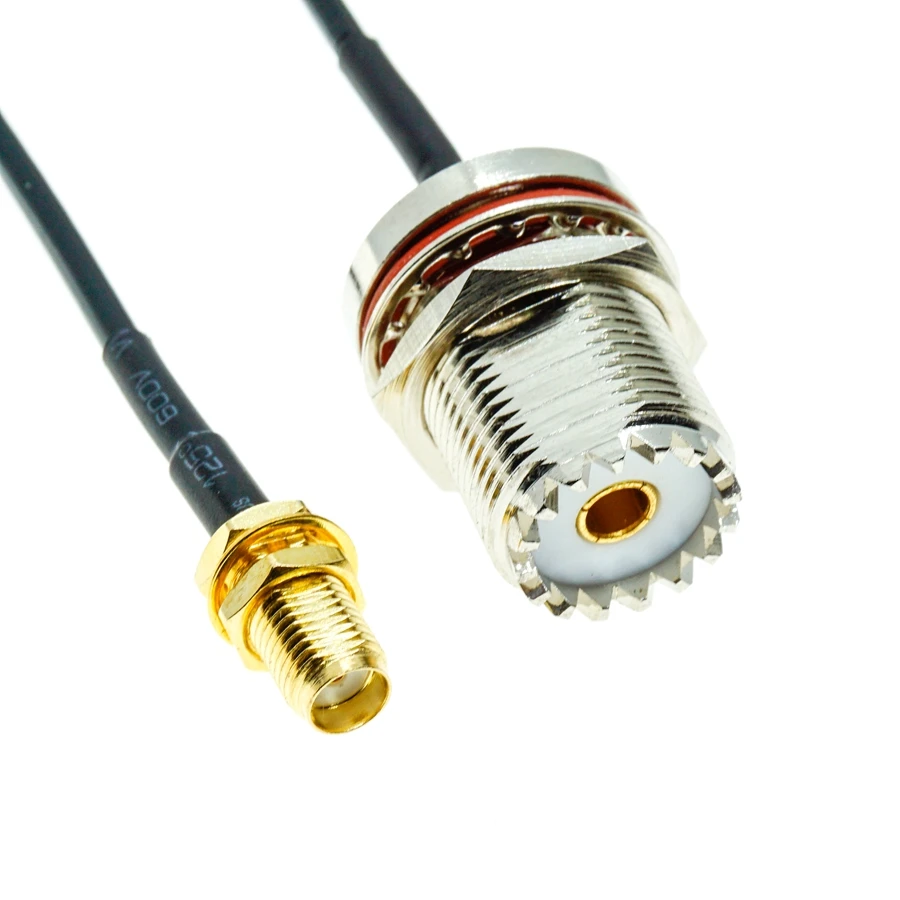 RG174 SO239 UHF Female  Bulkhead To SMA Female Bulkhead Coax  Antenna Jumper Pigtail RF Coax RG174 Cable