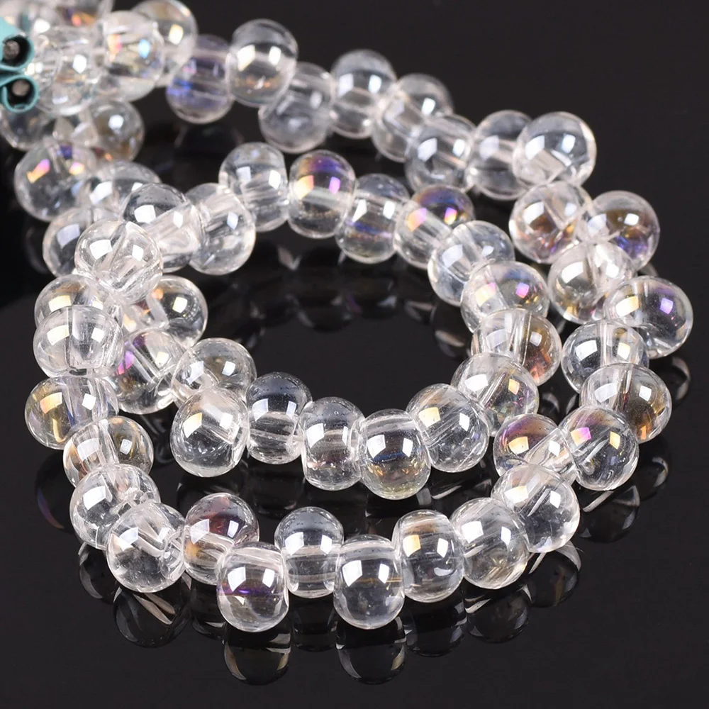 50pcs 6mm Round Asymmetric Hole Crystal & Opaque Glass Loose Spacer Beads lot for Jewelry Making DIY Crafts