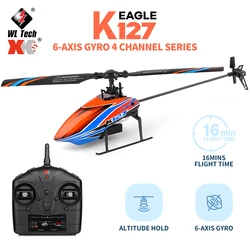 WLtoys XK K127 2.4G 4CH 6-Aixs Gyroscope Height Holding hover Single Blade Propeller Mini RC Helicopter V911S Upgrade