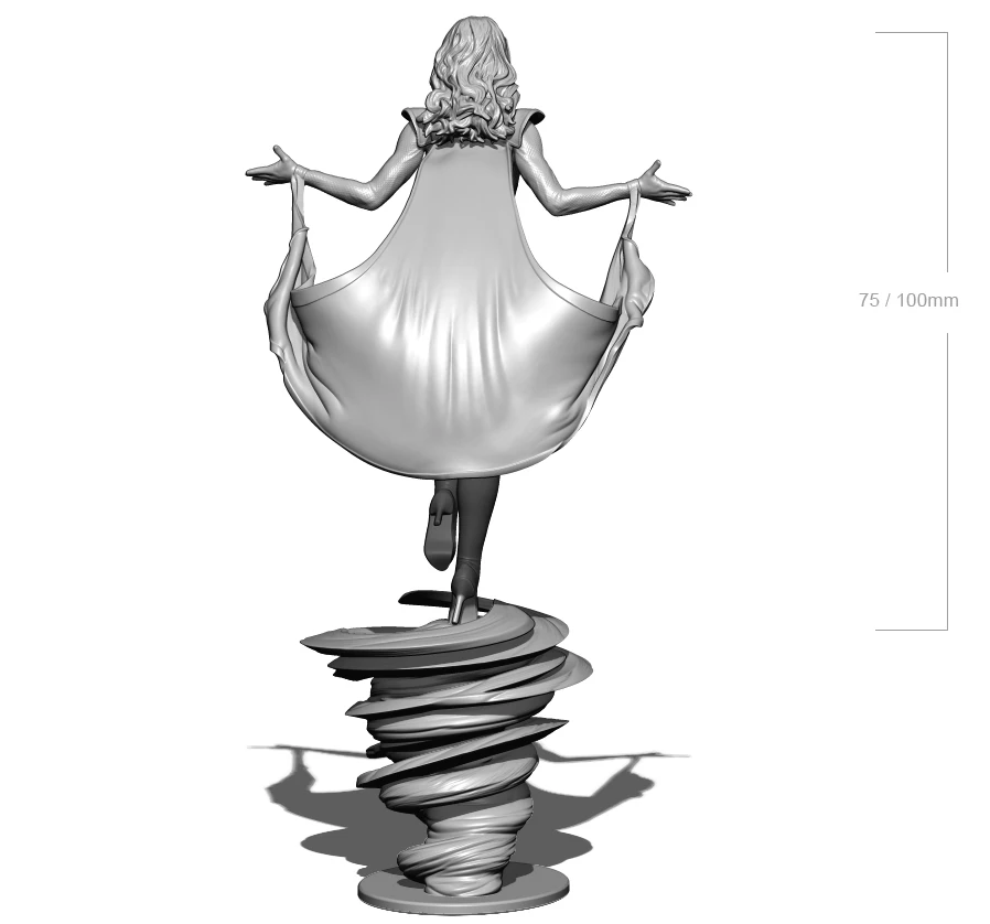 1/24 75mm 1/18 100mm Resin Model Storm Woman Girl 3D Printing Figure Unpaint No Color RW-032