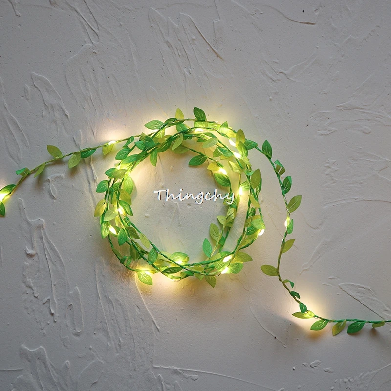 Tiny bladeren garland fairy light led koperdraad Batterij string lights voor Bruiloft bos Tafel Kerst home party Decoratie