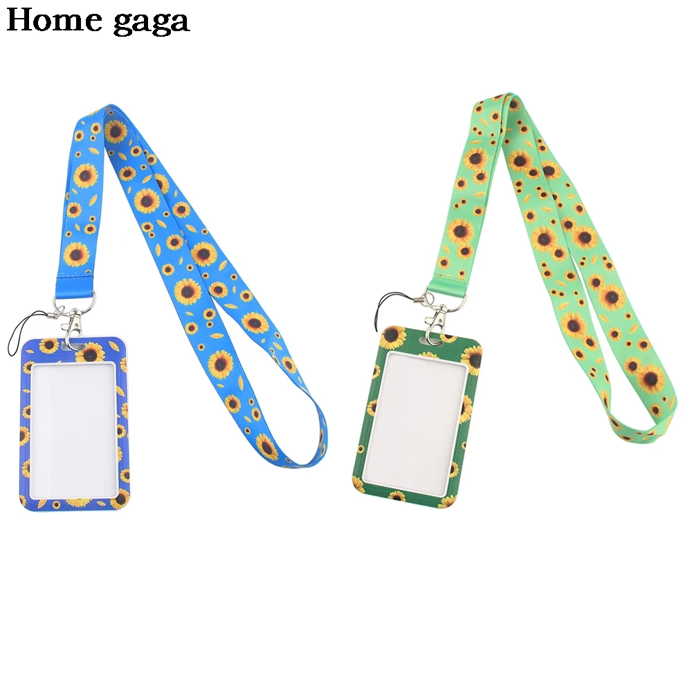 DB223 Homegaga Sunflower Office Badge ID Cell Phone Lanyard Name Tag Card Badge Holder Key Ring Key Chain Gifts Ribbon Lanyards