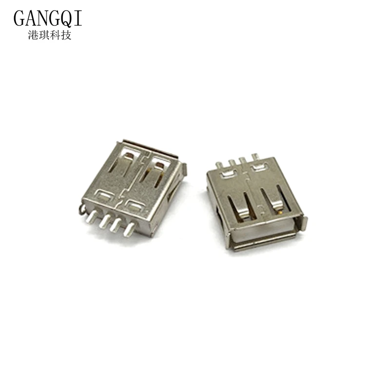 DIY 10pcs Type A Female USB 4 Pin Plug Socket Connector With Black Plastic Cover USB 2.0 Connect Adapter PCB  Type-A DIY Kits