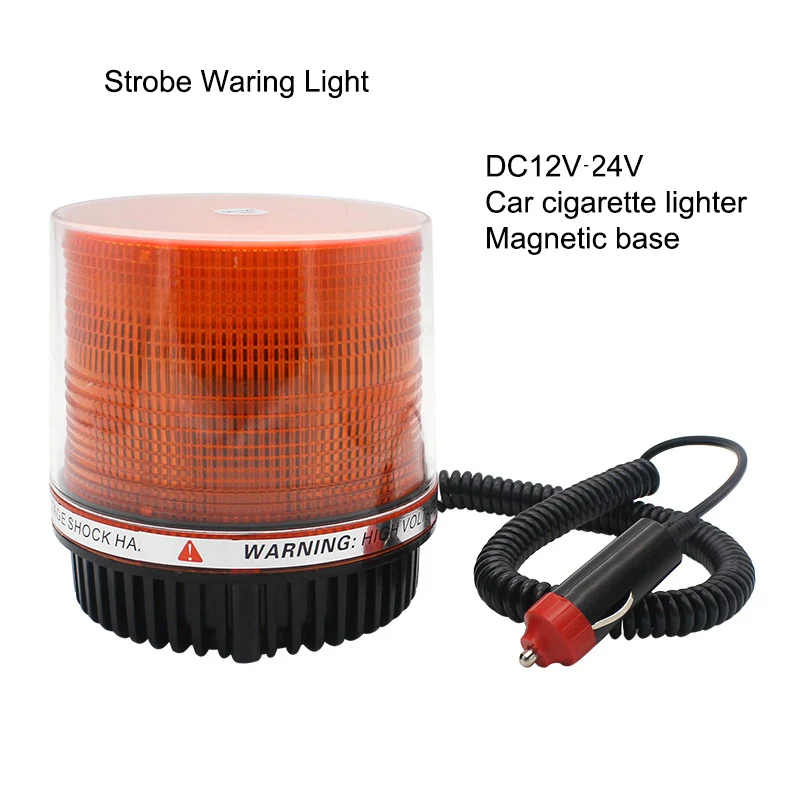 12V-24v Emergency Flash Strobe Lamp Car Rotating Traffic Safety Warning Lights School Lights Led Yellow Round Magnet Ceiling Box