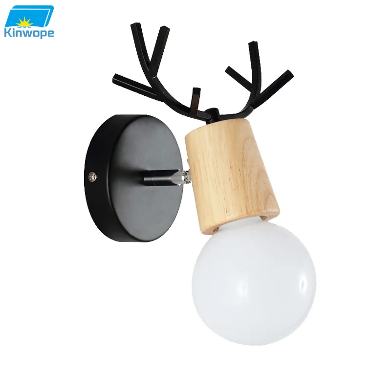 Modern wall lamp bedside Nordic bedroom lamp simple antlers creative background wall staircase corridor living room wall lamp