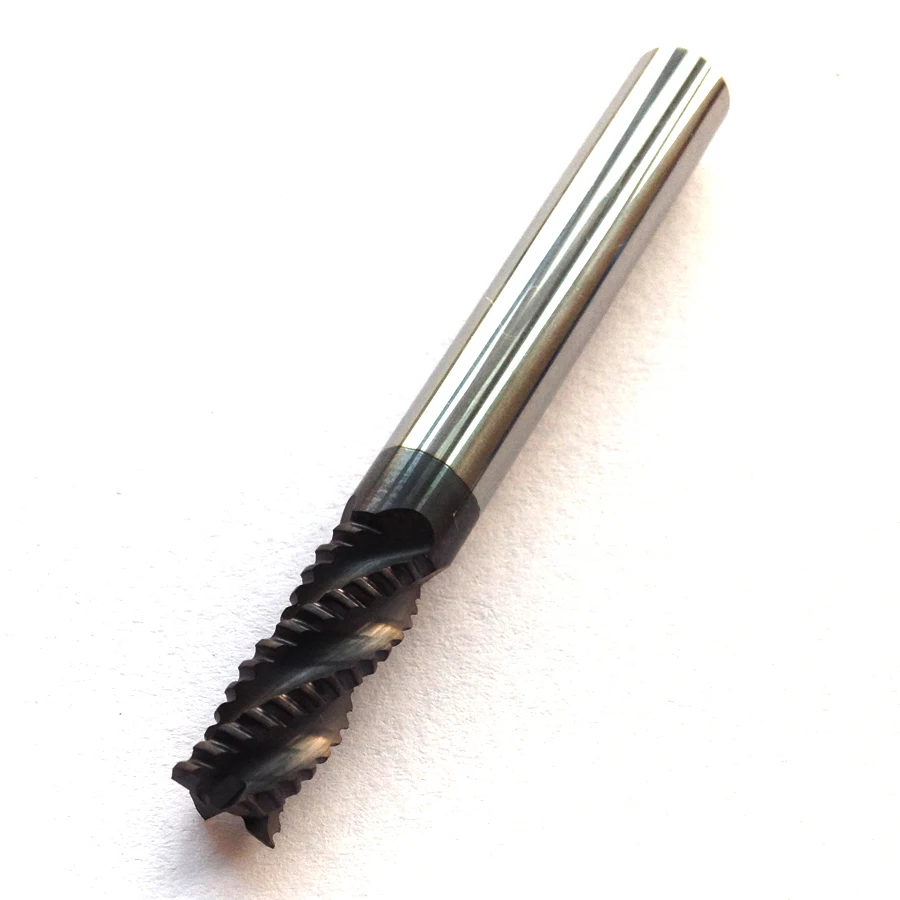 5pcs 6mm Roughing End Mills 4Flutes Spiral Bit Milling Tools Carbide CNC Endmill Router Bits HRC55 D6*15*D6*50