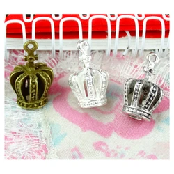 20Pcs Crown Charms Pendants Bronze Color Antique Silver Plated Diy Jewelry Accessories