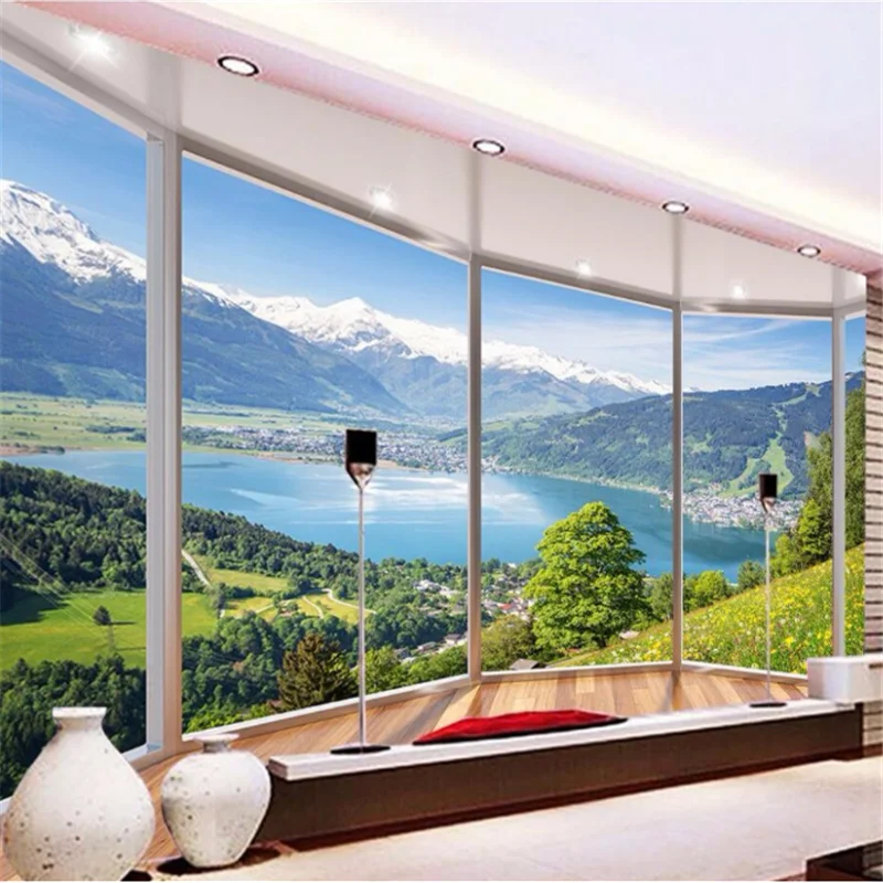 

wellyu Custom large-scale mural 3d wallpaper living room balcony landscape background Papel de Parede 3D wallpaper