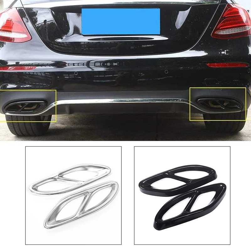 

2 шт. автомобильная часть для Mercedes Benz GLC C E-Class C207 Coupe 2014-2017 W212 W213 W205 X253 C180 C200 глянцевая черная стальная накладка на выхлопную систему