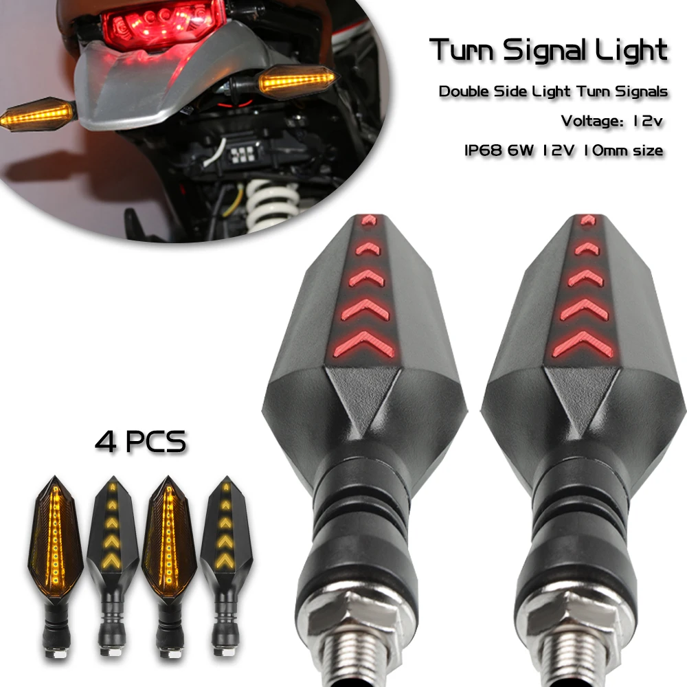 

12V LED Turn Signals Light Amber Flasher Stop Tail Lamp Indicator Lighting For Suzuki SV1000 GSF1200 DL1000 GSX1400 SV650