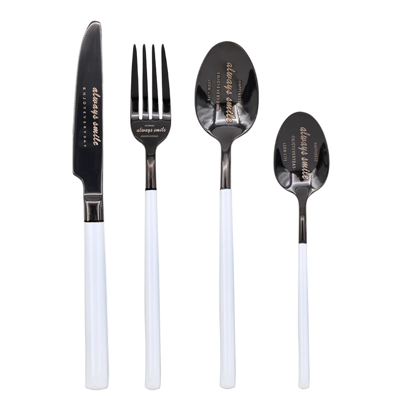 4 16 24/Pcs Nordic Dinnerware Dining Table Set Stainless Steel Cutlery Set Fork Spoon Knife Sets Chopsticks Silverware Gift Sets