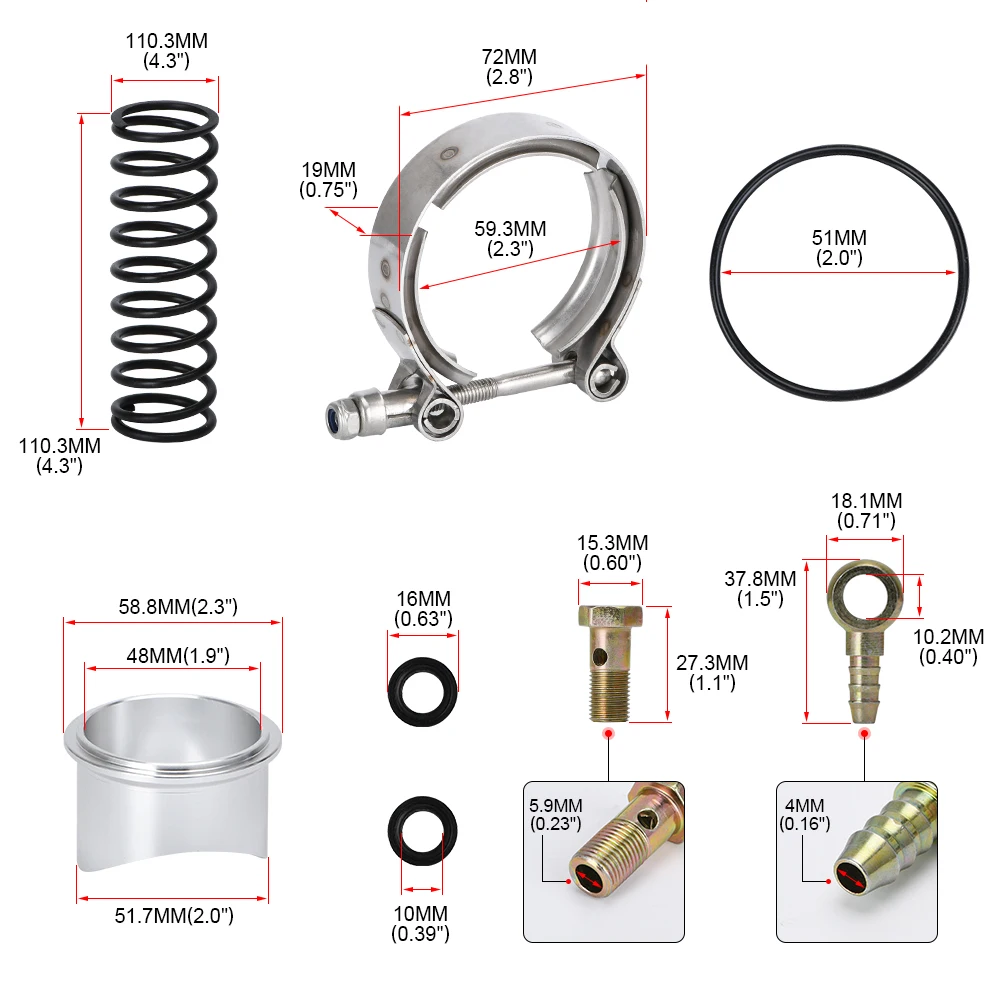 LZONE - Universal Jdm 50mm V Band Blow Off Valve BOV Q Typer w/ Weld On Aluminum Flange JR5766