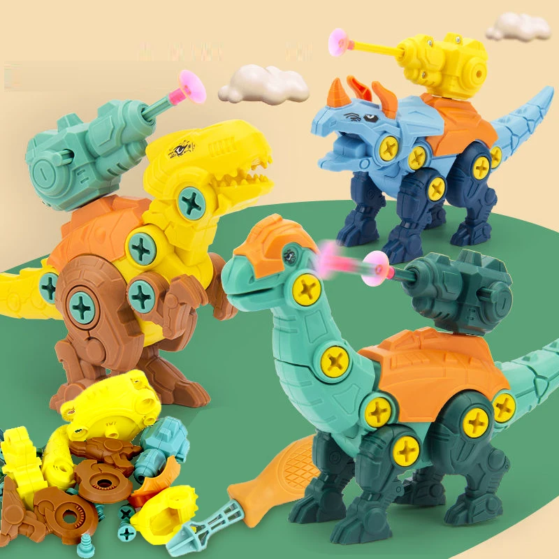 

DIY Dinosaur Assembling Toddler Educational Boys Toys Children Screwing Building Blocks Kit Toy for Kids 3 4 Years Old 3D Puzzle