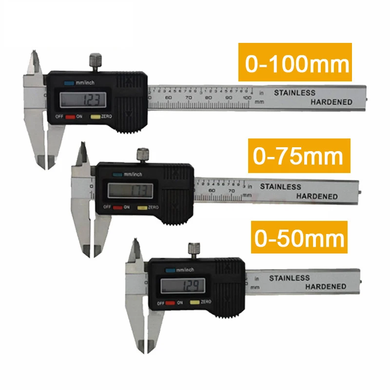 Mini kieszeń suwmiarka cyfrowa ze stali nierdzewnej 50mm 70mm 100mm 150mm elektroniczny suwmiarka suwmiarka Gem grubościomierz