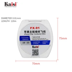 Kasi 0.01mm 0.02mm * 120M Enameled Copper Wire Polyurethane Enameled Copper Line Soldering Solder For iPhone Chip Conductor Wire