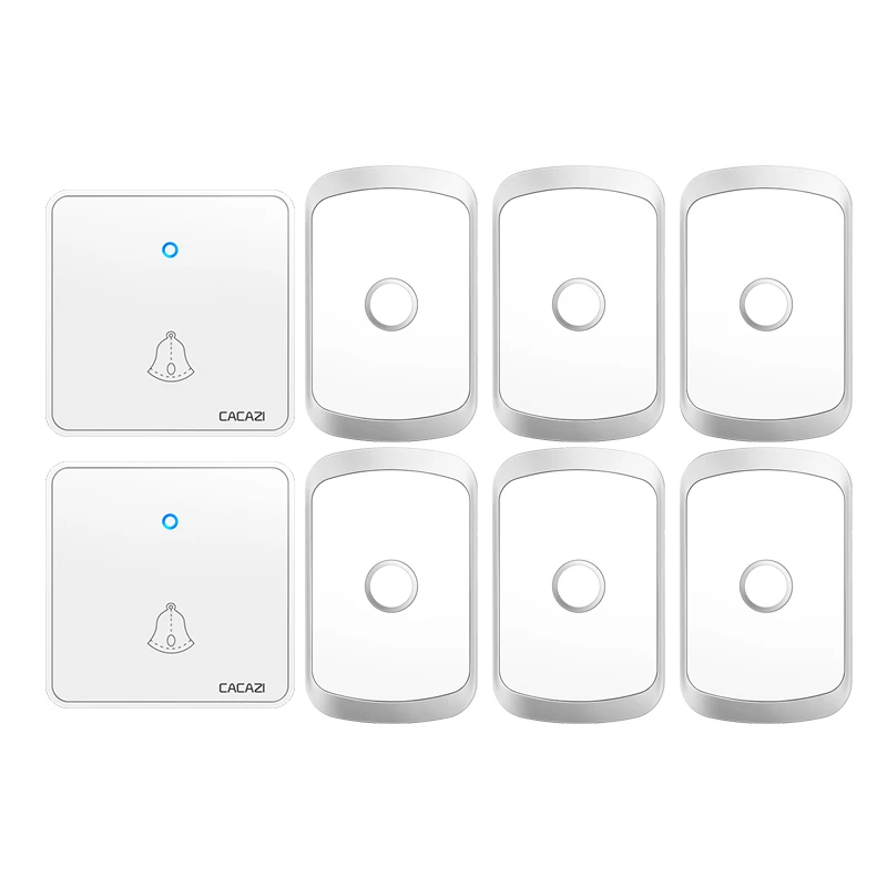 

CACAZI Home Wireless Doorbell 300M Remote CR2032 Battery Waterproof US EU UK AU Plug Smart House Ringbell Wireless Call 220V