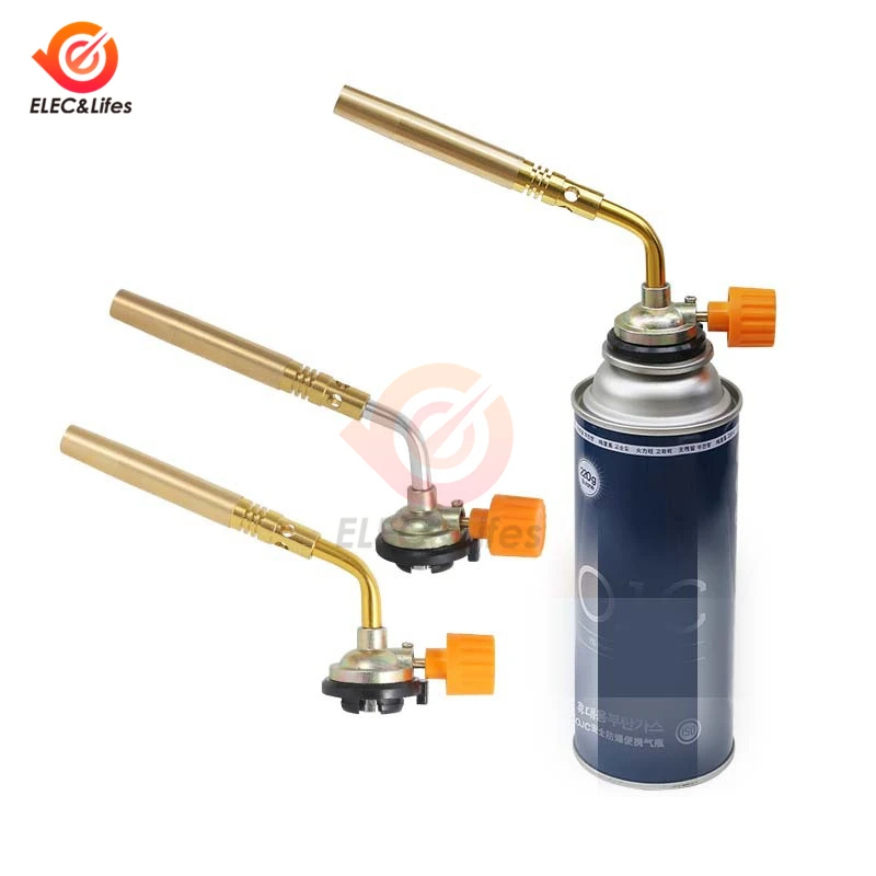 Butane Burner Welding Gas Torch Outdoor Camping Picnic BBQ Brazing Gas Torch Soldering Heat Gun for Welding Equipment