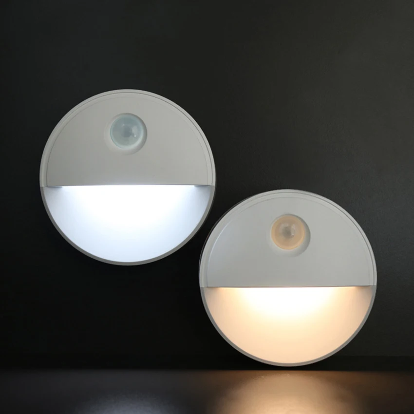 Self-stick Night Light, Warm White / White LED, Motion Sensor, Closet Light, Wall Hanging Light for Bedroom, Bathroom, Kitchen
