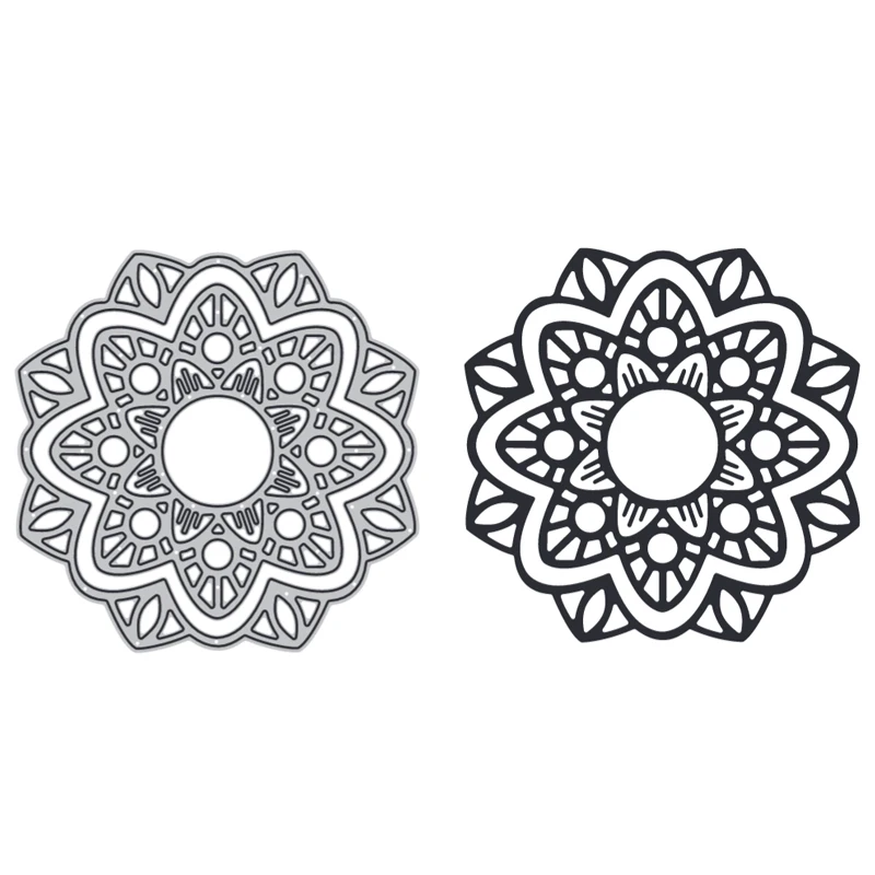 Different Mandala Round Foliage Floral Metal Cutting Dies Curved Paper Snowman Easter Eggs Lace Die Cut DIY Paper Craft 2021