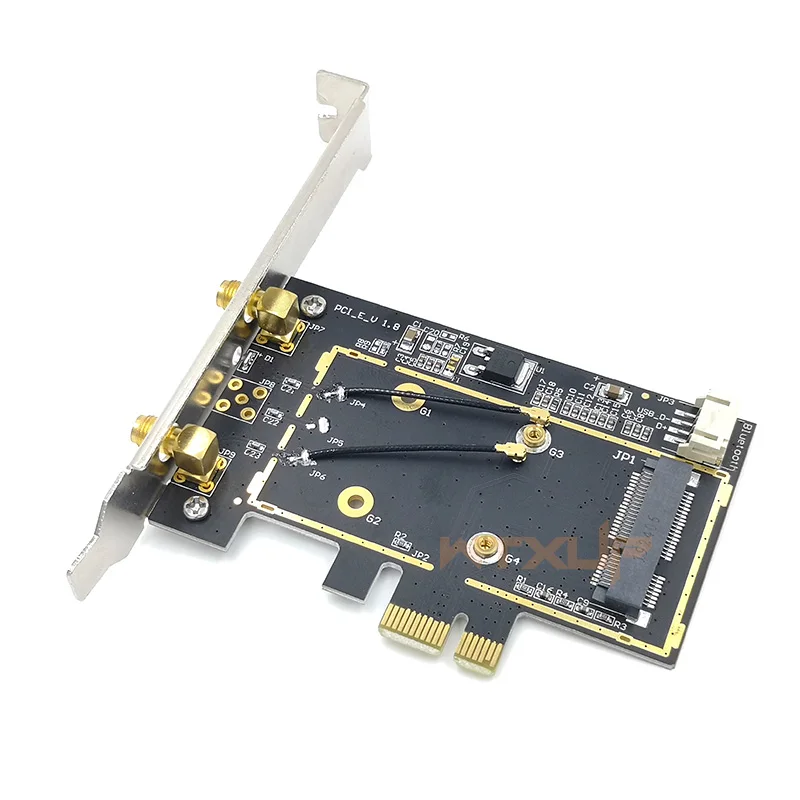 mini PCI-E pcie wifi card to Desktop PCIE PCI-Express Wireless Bluetooth Adapter Converter 2 X antenna for AX3000 7260 3160 HMW