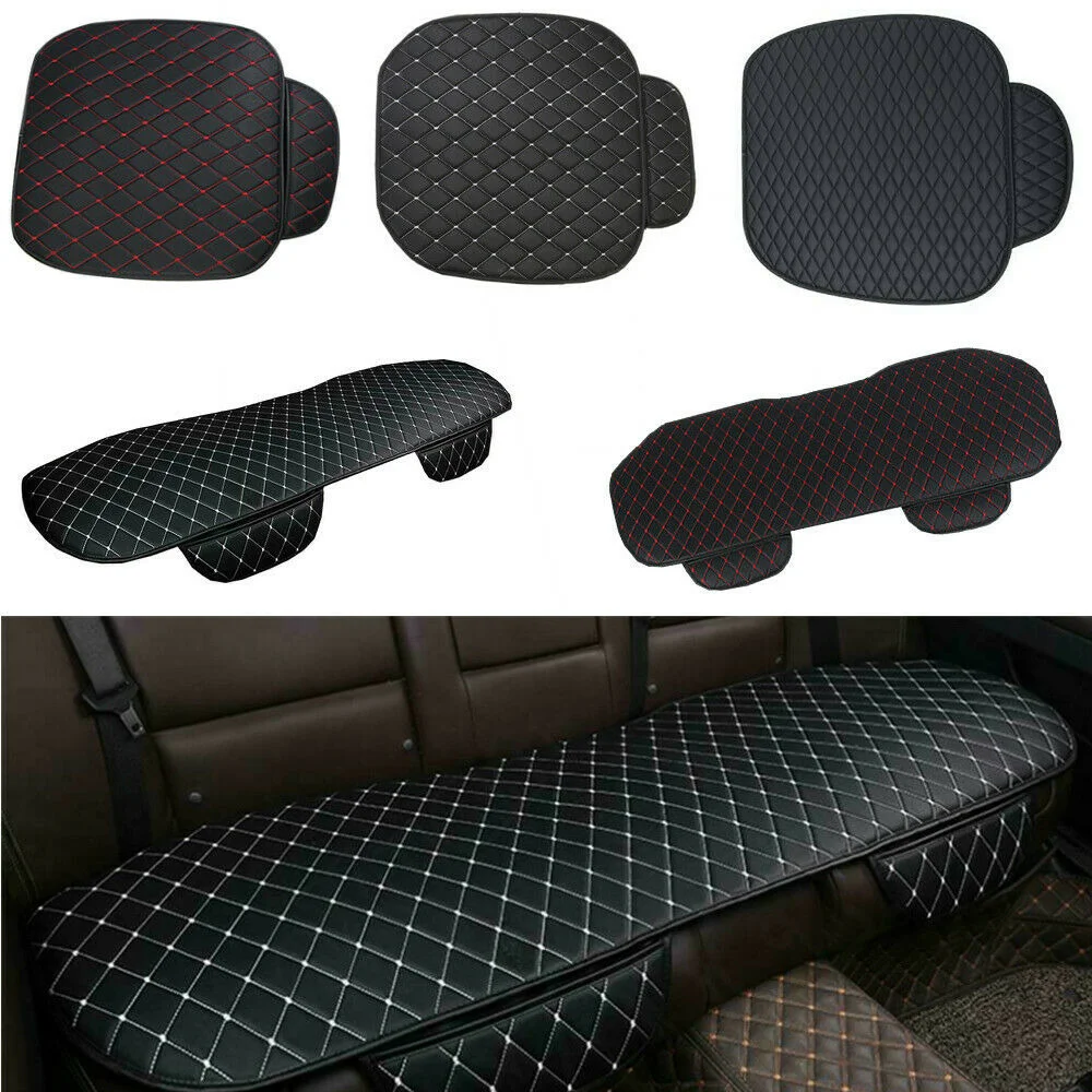 Universal PU Leather Car Tuning Seat Cover Car Accessories Interior Black with Red/white Line Interior Parts Car Accessories