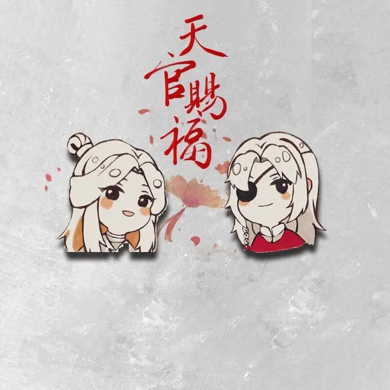 

Anime Tian Guan Ci Fu Hua Cheng Xie Lian Cosplay Cute Ear Stud Heaven Official’s Blessing Figure Earrings Hand Made Jewelry Gift