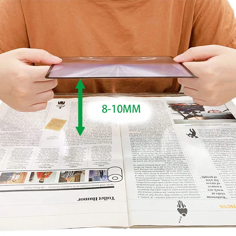 A5 Business Card Magnifier Thin Reading Portable 180X120Mm Large Size Transparent Pvc Magnifier