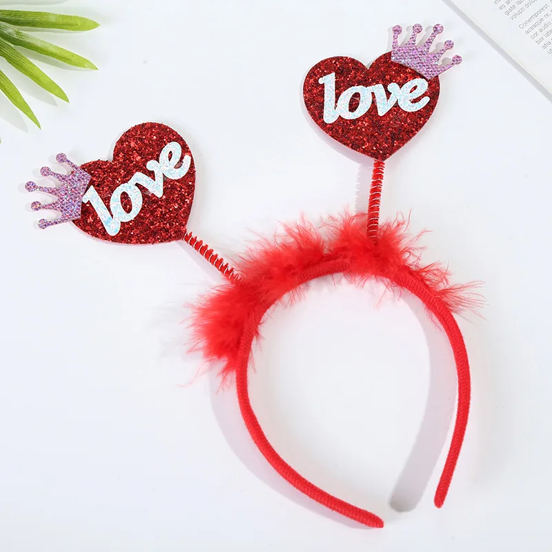 20 PCS/lot LOVE Hearts lips Hair band Spring ears hair clasp Funny Party Valentine wedding Favors Birthday Gift