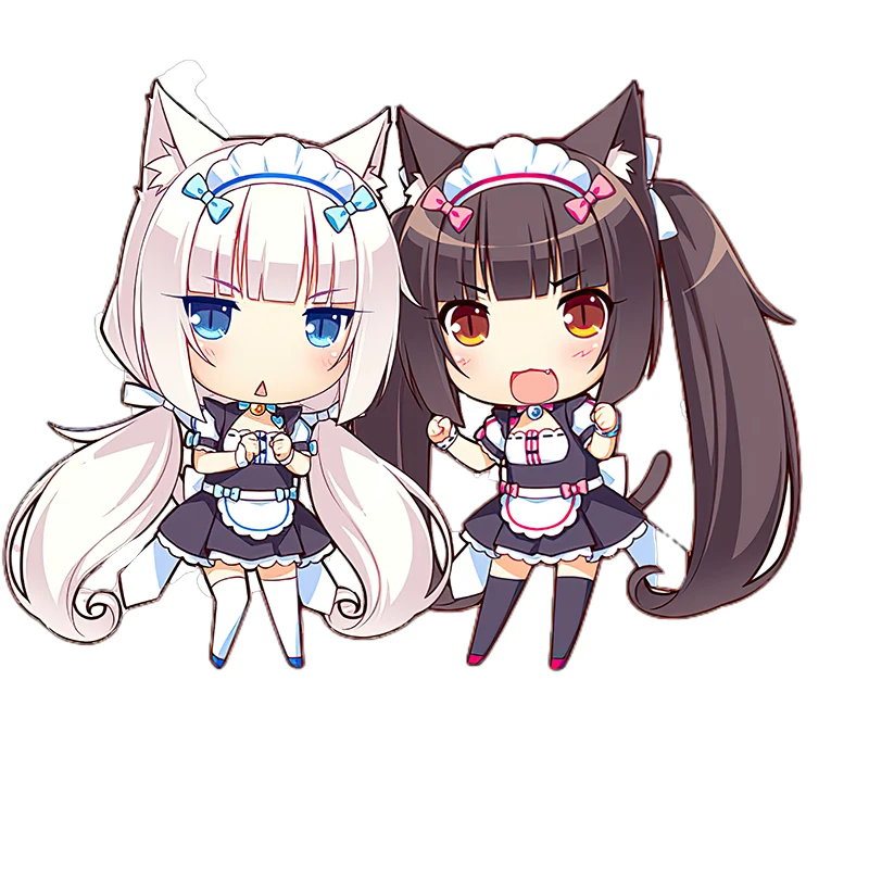 Three Ratels CD1 funny NEKOPARA_CHRONICLE Vanilla chocola Waterproof Decal Cute cat's ear girls sticker on Wall Fridge car