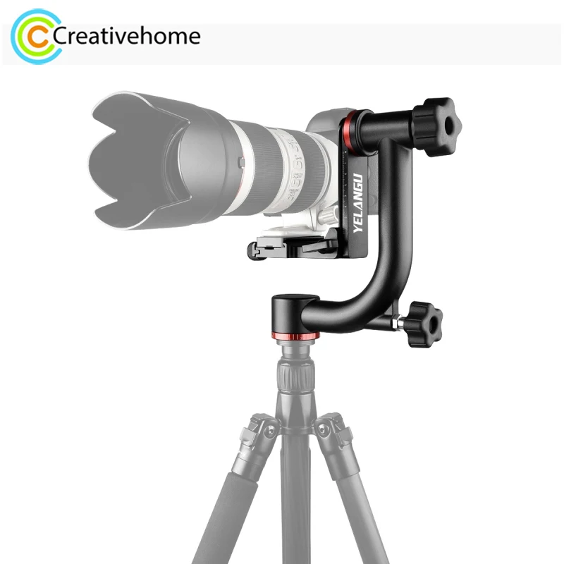 

YELANGU A201 360 Degree Horizontal Gimbal Tripod Head for DV and SLR Cameras High-strength Aluminum Alloy Material Load 20kg