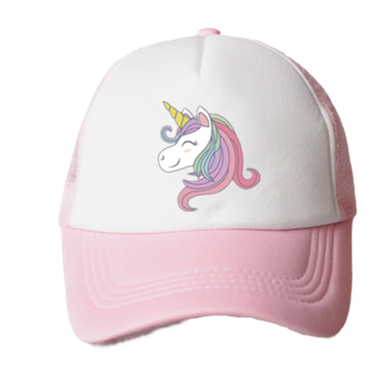 baby girl hat cap unicorn accessories 2-8 years pink baseball cap summer sun truck hat girls kid cap for children mesh hat