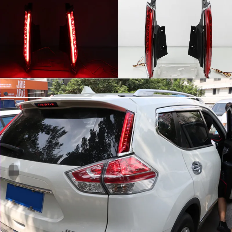 2 pcs For Nissan Xtrail X-trail X trail Rogue 2014 - 2019 LED DRL Rear Bumper tail light fog lamp Brake Lights Signal lamp