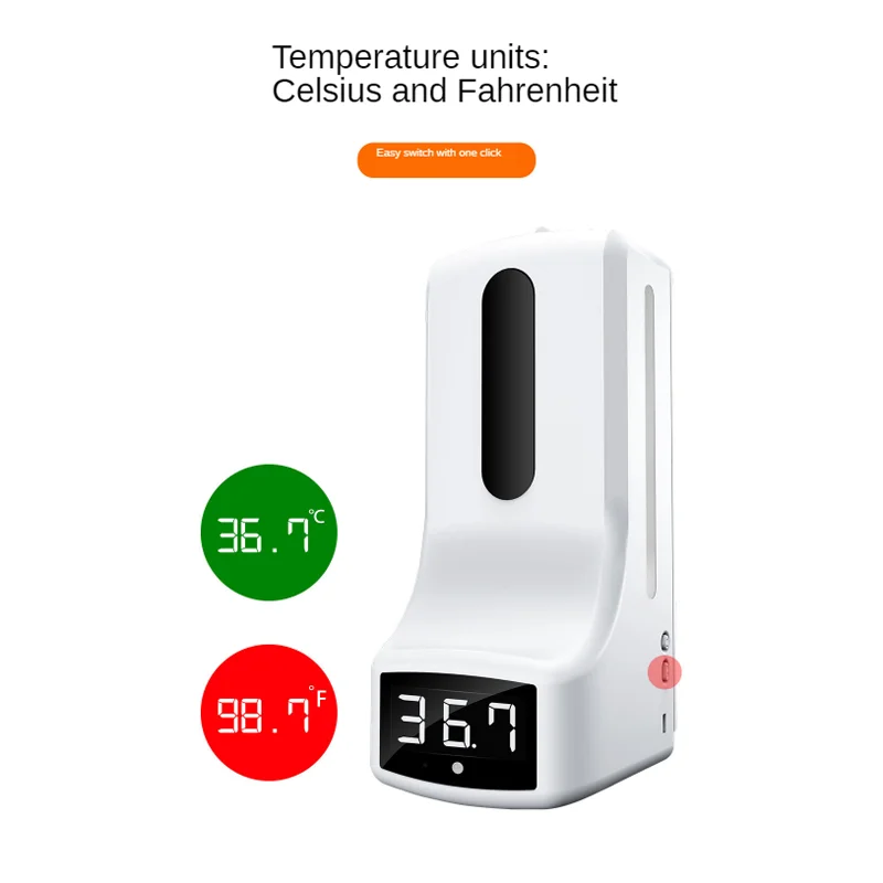 K9 Automatic Liquid Soap Dispenser, Smart Sensor, Digital, Hands-free, Non-Contact Infrared Thermometer