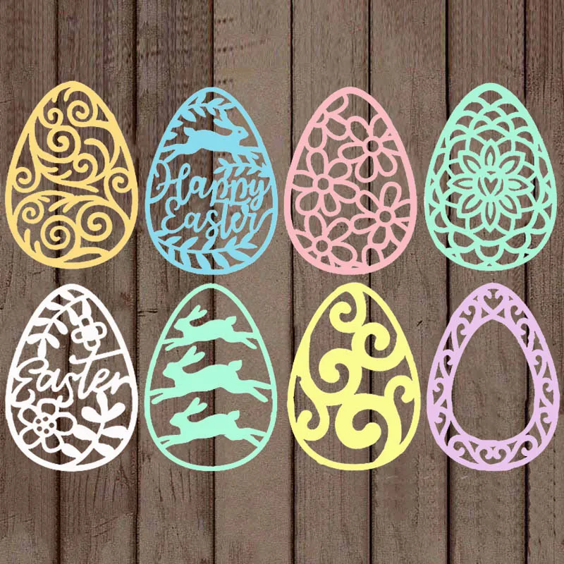 8pcs/set easter eggs cutting die cut die mold 2021 new diecuts for diy scrapbooking paper cards making crafts