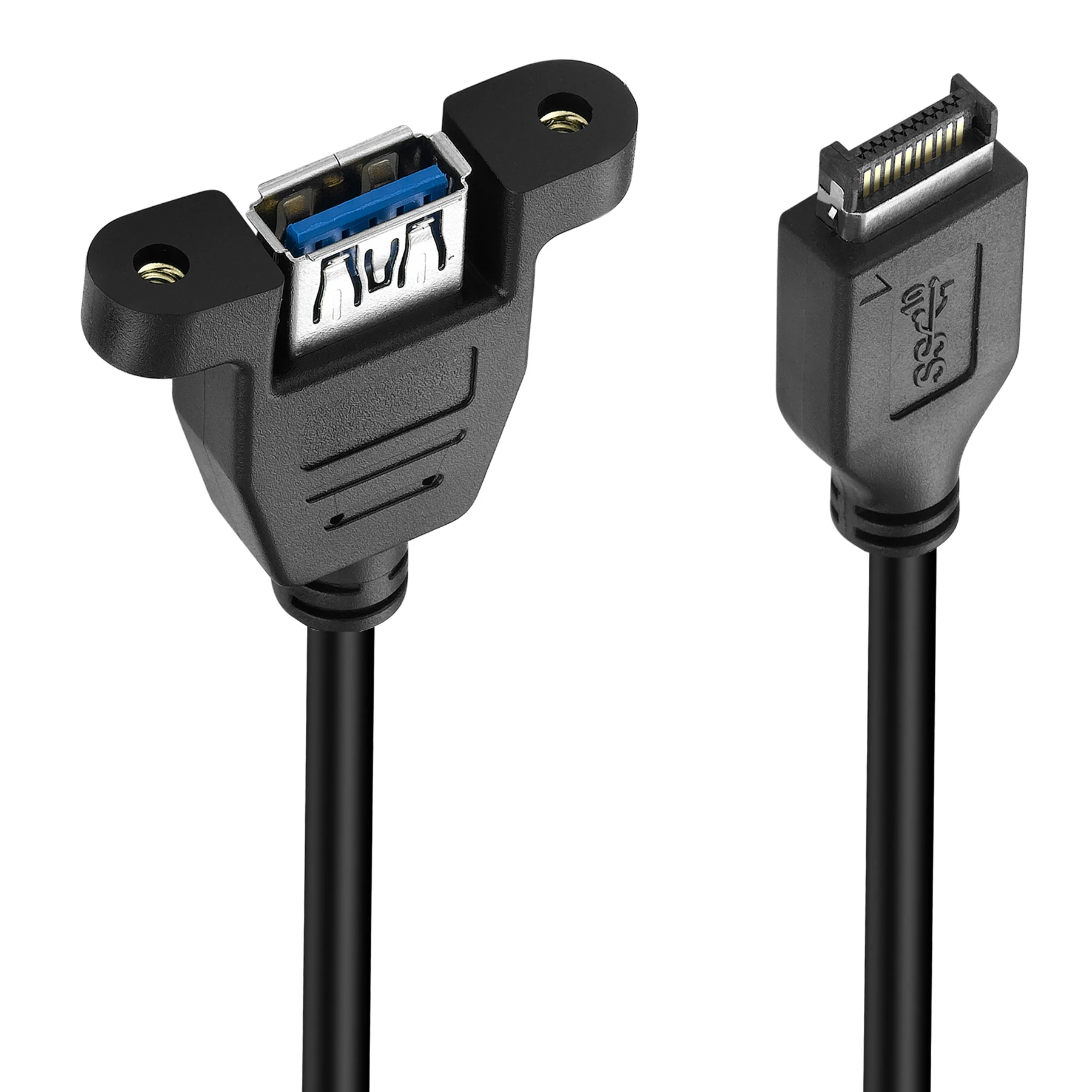 بوشارا نوع E ذكر إلى USB 3.0 أنثى تمديد كابل احباط مضفر محمية مع المسمار لوحة جبل