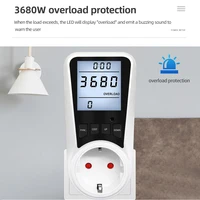 Wattmètre numérique 220V AC EU, compteur de puissance LCD, compteur de consommation électrique, prise de puissance Kwh, Test d'énergie FR US BR, analyseur de puissance 6