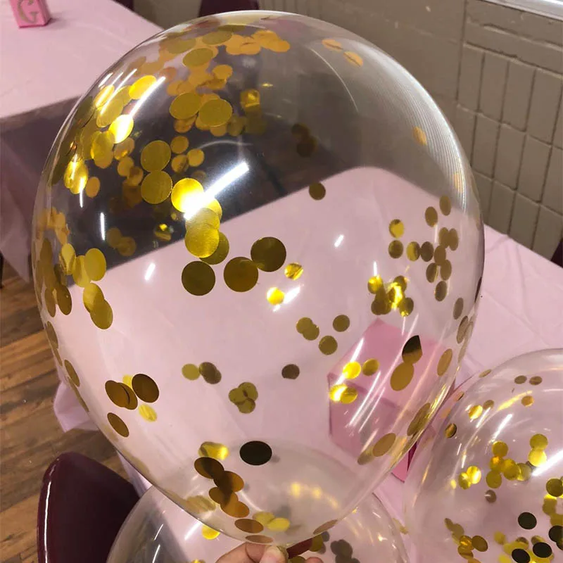 Ballons en latex avec confettis dorés pour fête préChristophe, 5/10/15/20/25 pièces, 12 pouces