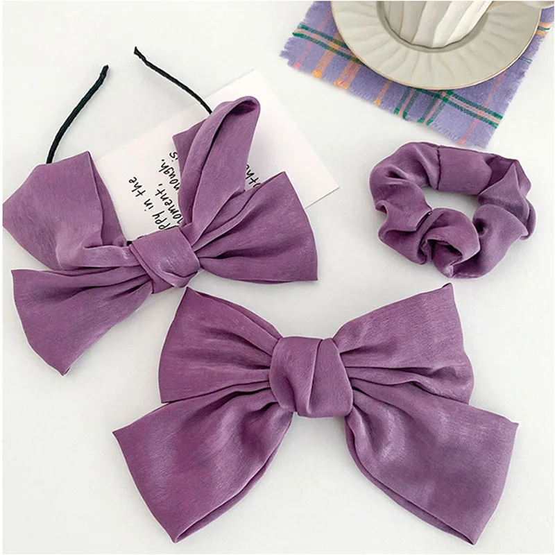 Purple Headband Large Scrunchie Elastic Hair Women Designer Accessories for Baby Girls Clip Hairbands Bandeau Femme Pour Cheveux