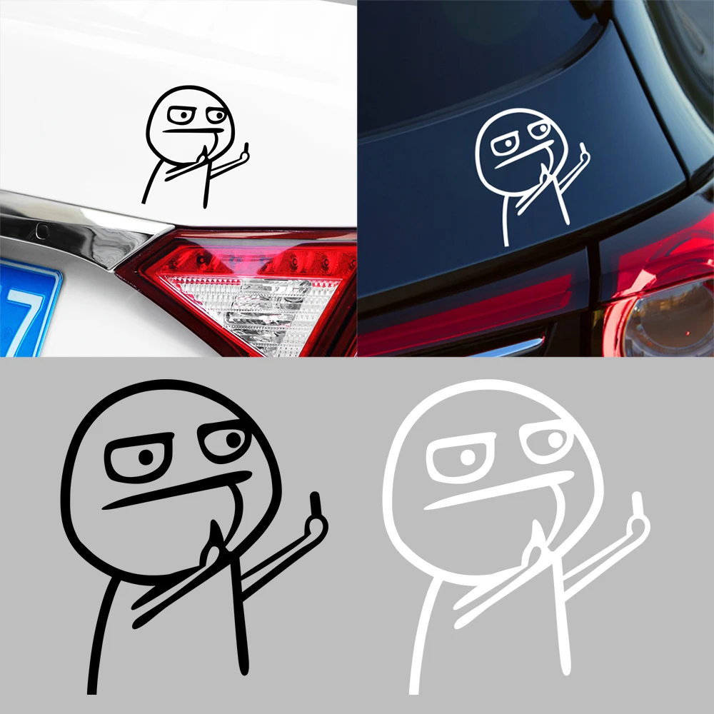 Car Auto Sticker Funny Cartoon Middle Finger for Renault Clio Duster Trafic Megane 2 3 Clio Logan Sport twingo Chevrolet Lacetti