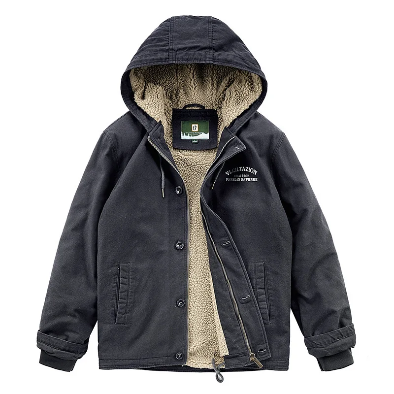 Fashion Men Cotton Winter Jacket Padded Mid-length Warm Outwear Snow Coats Windbreaker Multi-pocket Brand Jacket Men Parka Coats