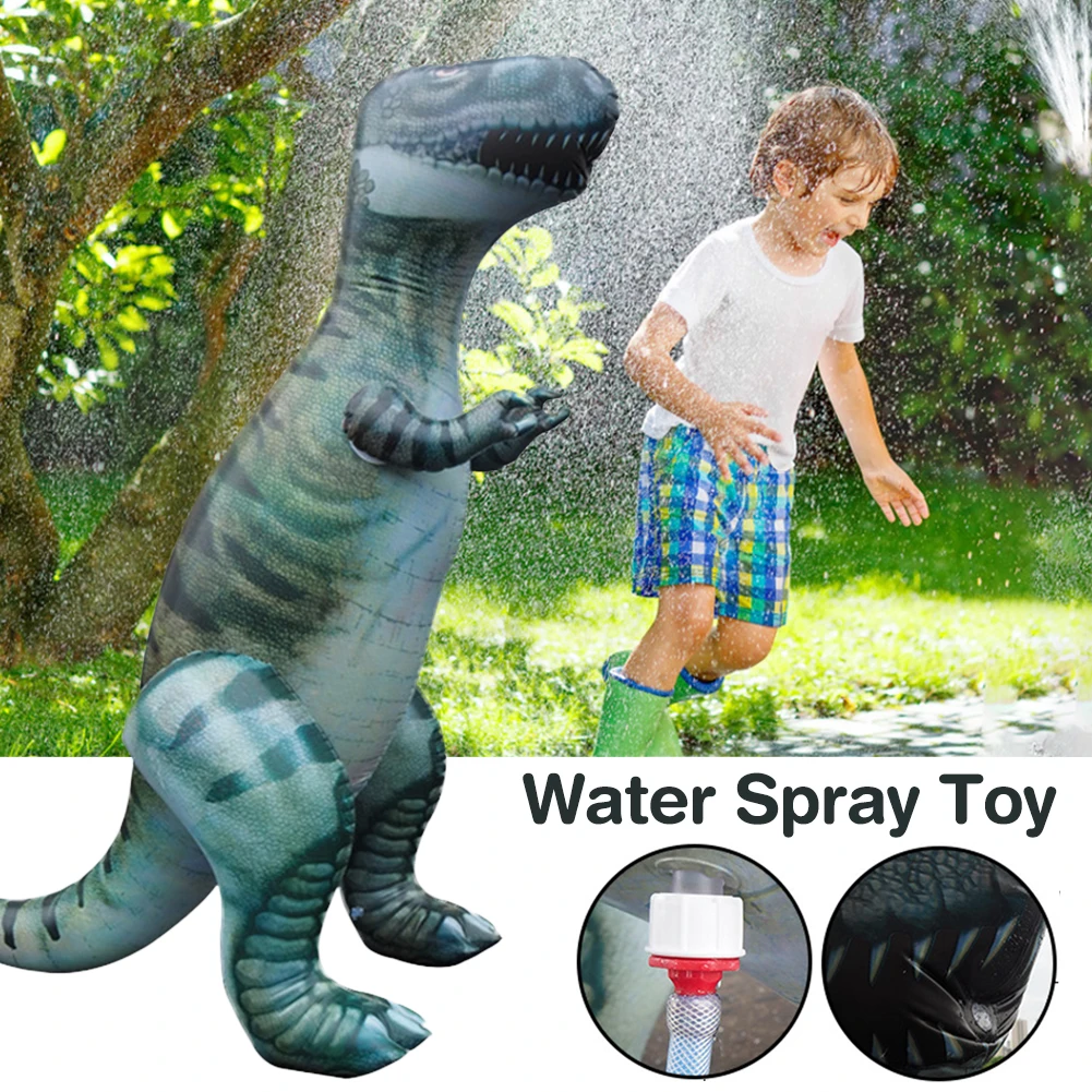 Jouet gonflable de dinosaure avec balle d’eau et pulvérisateur, jouet estival pour enfants dans l’herbe ou à la plage, jouet unisexe pour l’extérieur dans la piscine ou à la plage