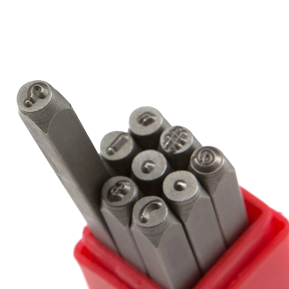 4mm Metal Stamps Set Symbols Metal Stamping Tools for Jewelry Custom Logo Punch Craft Tool 9pcs Set Leather Jewelry Steel Stamp