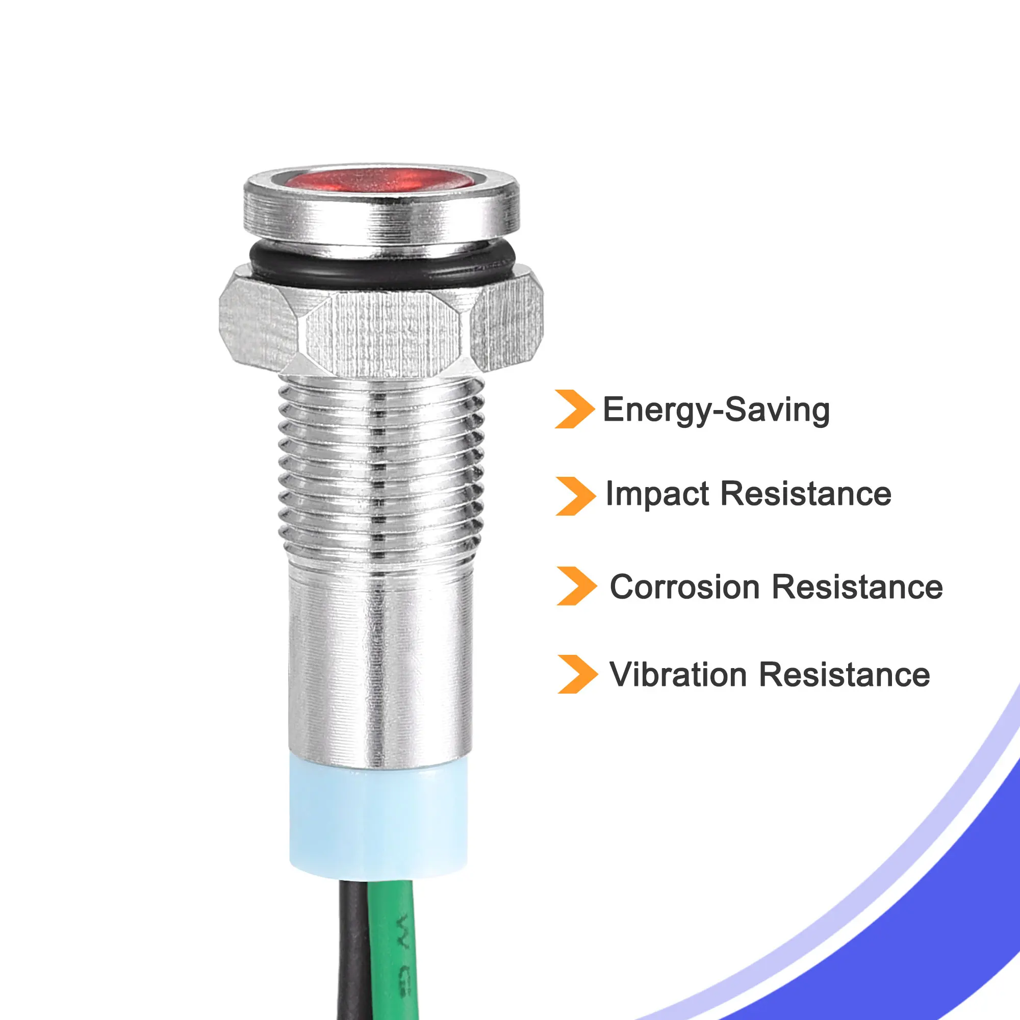 Uxcell 5 قطعة AC/DC 110V 6 مللي متر 5 اللون LED ضوء مؤشر الإشارة دافق لوحة + 150 مللي متر كابل
