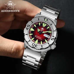 ADDIESDIVE Dive Watch NH36 Men's Watch Sapphire Glass 200M Waterproof Luminous Wristwatch Week Display Automatic Watches