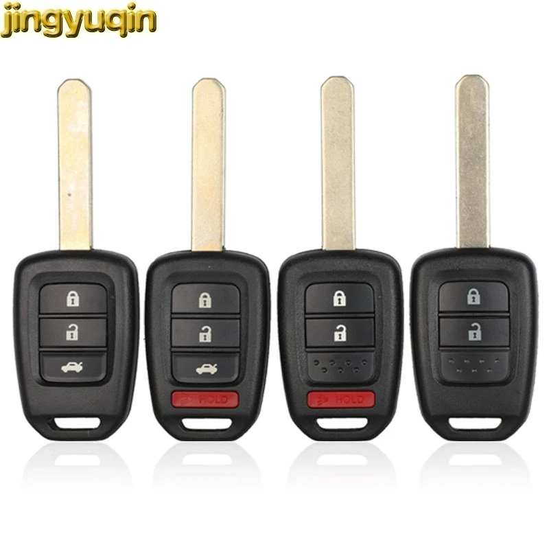 

Jingyuqin Remote Key Shell For Honda Accord CR-V FIT XRV VEZEL CITY JAZZ CIVIC HRV FRV 2/3/4 Buttons Car Key Case Fob