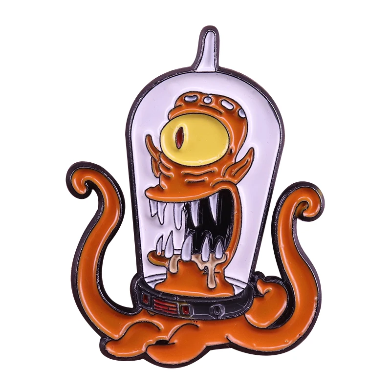 Space Alien octopus pin cute cartoon badge culture jewelry